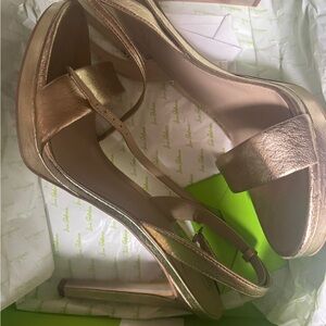 Sam Edelman Metallic Gold Open-Toe Stiletto Sandals